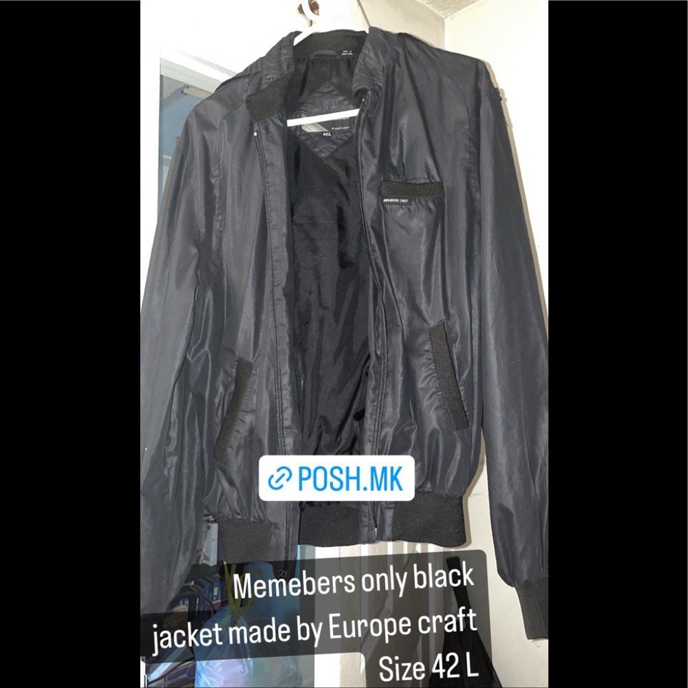 Members Only Black Jacket by Europe Craft – Timeless & Classic | Size: 42L
